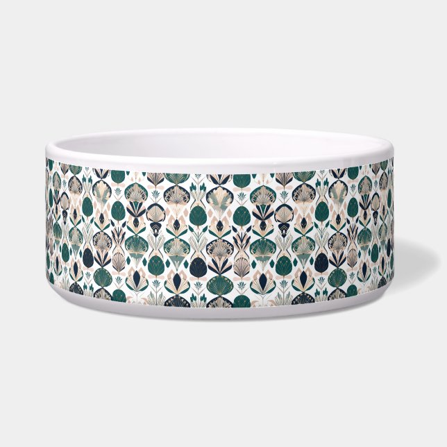 Elegant Gold & Geometric Easter Bunny | Pet Bowl Napf (Vorderseite)