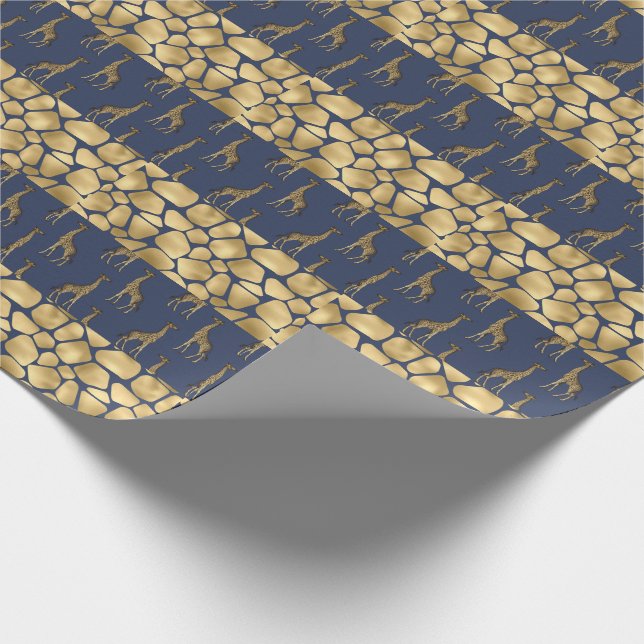 Elegant Gold Giraffe Animal Print Stilvoll Hübsch Geschenkpapier (Ecke)