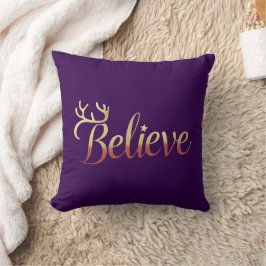 Elegant Gold Glaube Antler Weihnachtsakzent Kissen