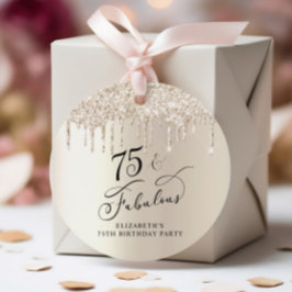 Elegant Gold Glitzer 75. Geburtstagsparty Vielen D Geschenkanhänger