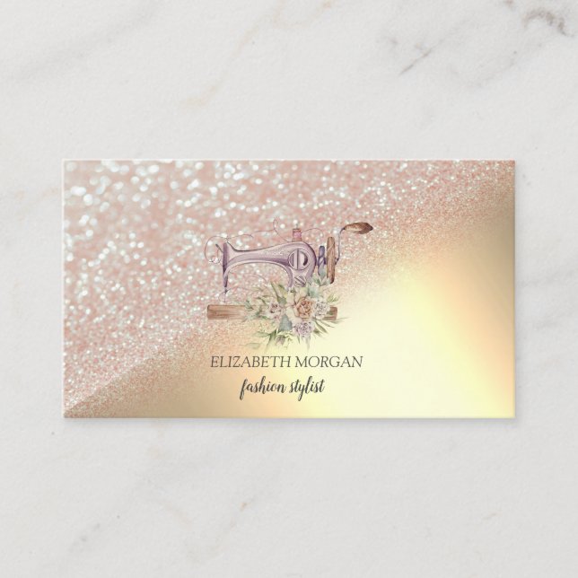 Elegant Gold Glitzer Bokeh Ombre Visitenkarte (Vorderseite)