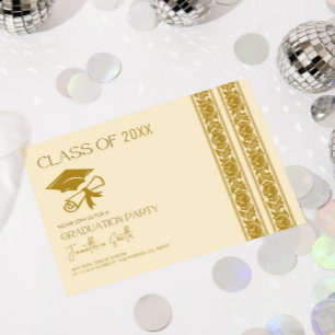 Elégant Gold Graduation Party Invitation