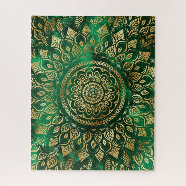 Elegant Gold Green Mandala Floral (Vertikal)