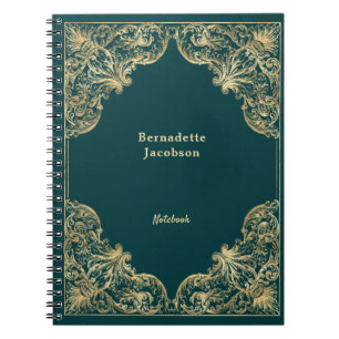 Elegant Gold Green Minimalistisch Personalisiert Notizblock