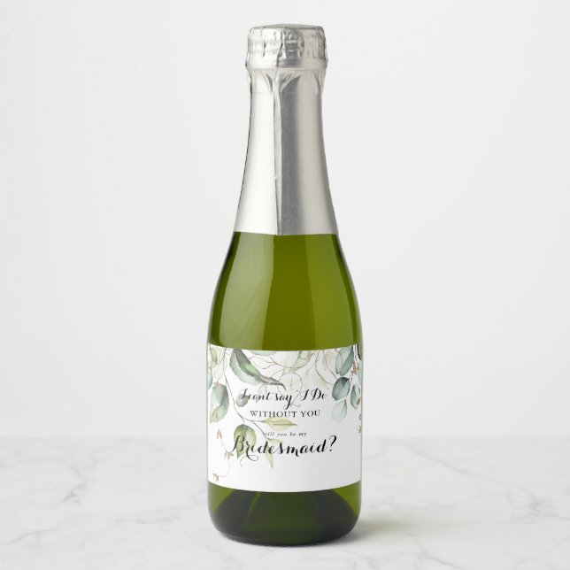 Elegant Gold Greenery Bridesmaid Vorschlag (Vorderseite)