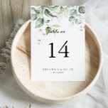 Elegant Gold Greenery Calligraphy Wedding Tischnummer<br><div class="desc">Diese elegante Tischnummer mit goldgrünen Kalligrafien ist ideal für eine Hochzeit. Das Design ist mit handgezeichnet Gold- und botanisch-grünen Eukalyptus-Blätter ausgestattet,  die künstlerische Schönheit inspirierend. Das ist eine zweiseitige Tischnummer. Fügen Sie jede benötigte Tischnummer individuell in Ihren Warenkorb.</div>