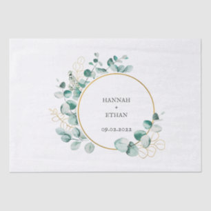 Elegant Gold Greenery Eukalyptus Personalisiert   Seidenpapier