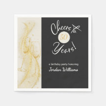 Elegant Gold Grey Cheers to 50 Years Birthday