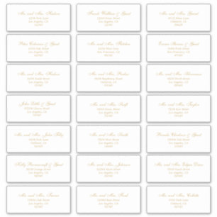 Elegant Gold Guest Address Labels