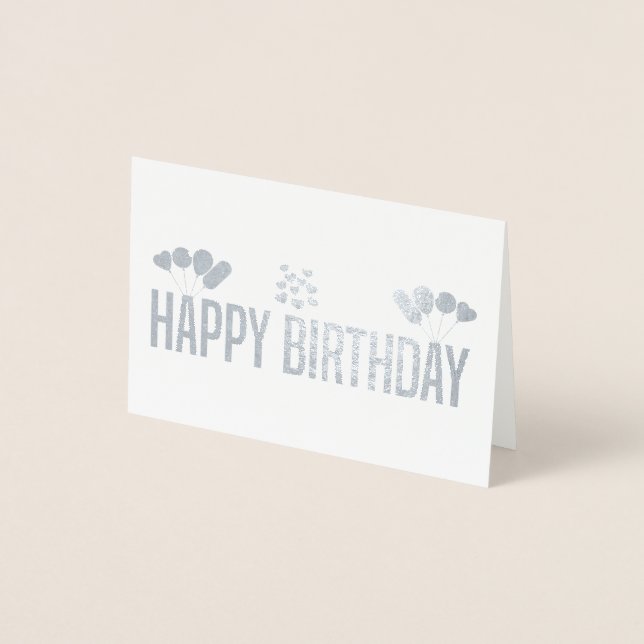 Elegant Gold Happy Birthday Balloons Folienkarte (Vorderseite)