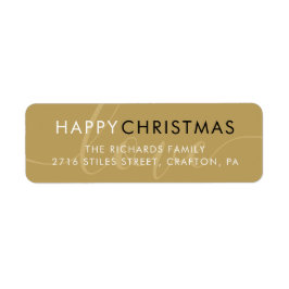 Elegant Gold Happy Weihnachts-Script-Rücksendeadre