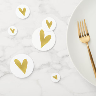 Elegant Gold Heart Wedding Table Confetti Konfetti