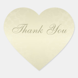 Elegant Gold Heart Wedding Vielen Dank Herz-Aufkleber