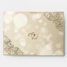 Elegant Gold Hearts Frame Bokeh 