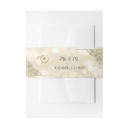Elegant Gold Hearts Frame Bokeh Einladungsbanderole