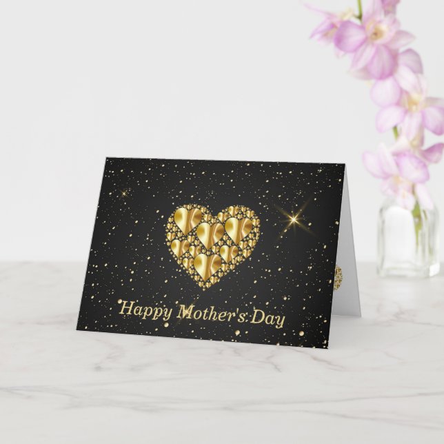 Elegant, Gold, Herz, Star Night Karte (Orchidee)