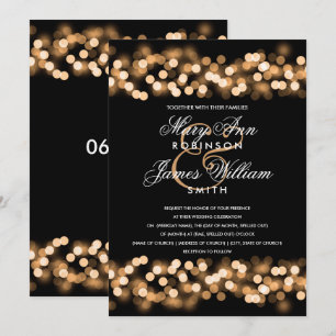 Elegant Gold Hollywood Glam Wedding Einladung