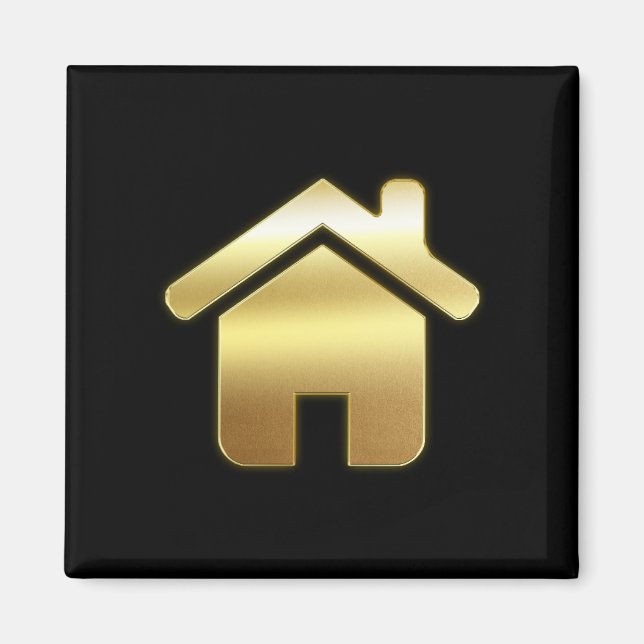 Elegant Gold House Symbol Real Estate Design Magnet (Vorne)