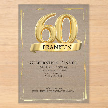 Elegant Gold Iconic Age Soft Grey 60th Birthday