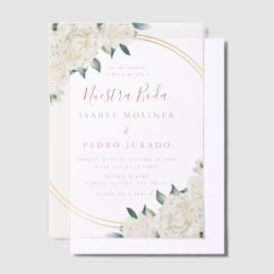 Elegant Gold Ivory Floral Nuestra Boda Wedding