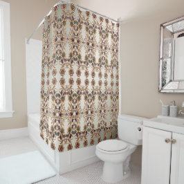 Elegant Gold Jewel Flowers Shower Curtain Duschvorhang