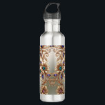 Elegant Gold Jewel Flowers Water Bottle Edelstahlflasche<br><div class="desc">Beautiful Elegant Gold Jewel Flowers Water Bottle</div>