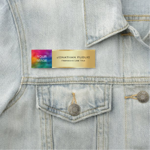 Elegant Gold Laden Sie Ihr Geschäft-Logo oder Foto Namensschild