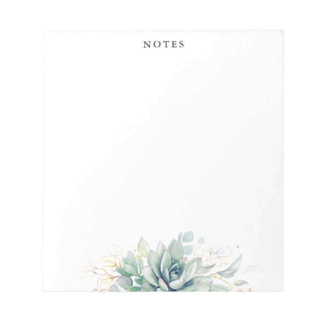 Elegant Gold Leaves Notizblock (Vorderseite)