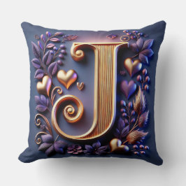 Elegant Gold Letter J Kissen