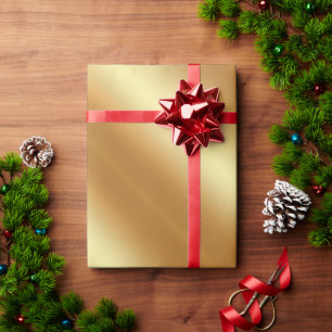 Elegant Gold Look Einfach Frohe Weihnachtsgeschenk Geschenkpapier
