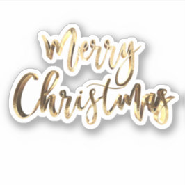 Elegant Gold Look Skript Festive Frohe Weihnachten Aufkleber
