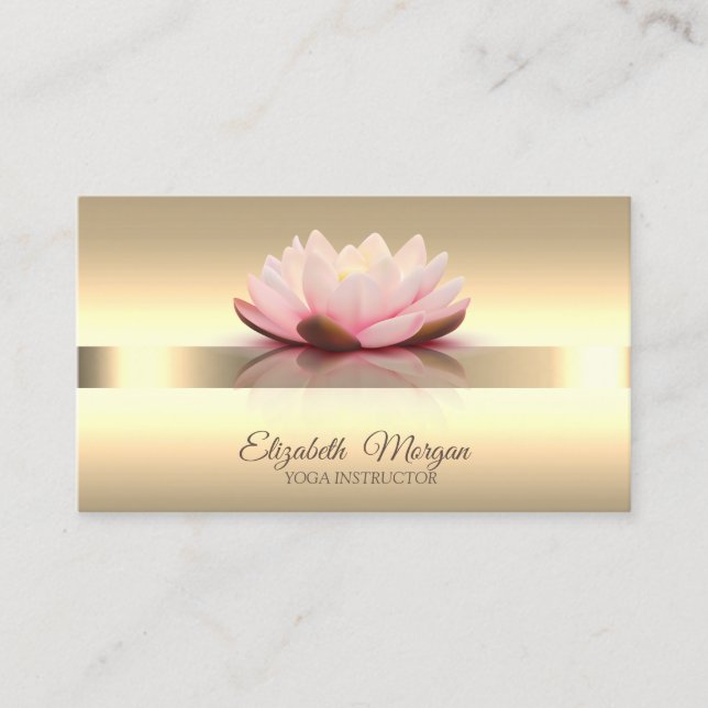Elegant Gold Lotus Blume Yoga Instructor Visitenkarte (Vorderseite)