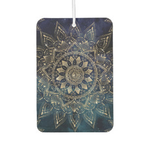 Elegant Gold Mandala Blue Galaxy Autolufterfrischer