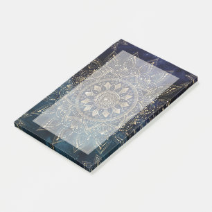 Elegant Gold Mandala Blue Galaxy Post-it Klebezettel