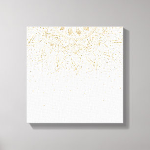 Elegant Gold Mandala Confetti Design Leinwanddruck