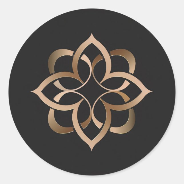 Elegant Gold Mandala Sticker (Vorderseite)