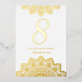 Elegant Gold Mandala Wedding Tischnummer