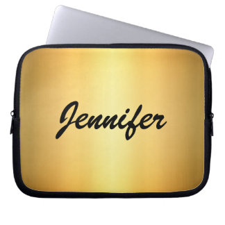 Elegant Gold Metallic Modern Script Personalized Laptopschutzhülle