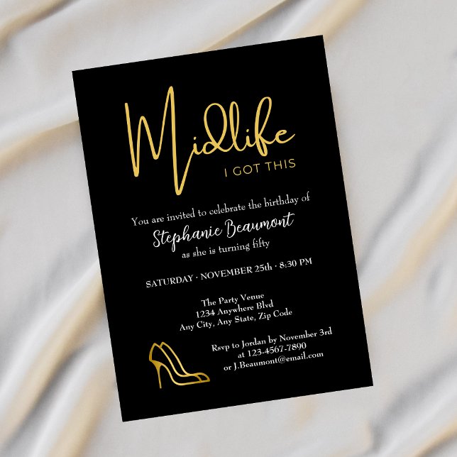 Elegant Gold Midlife Sie haben diesen 50. Geburtst Einladung (Von Creator hochgeladen)