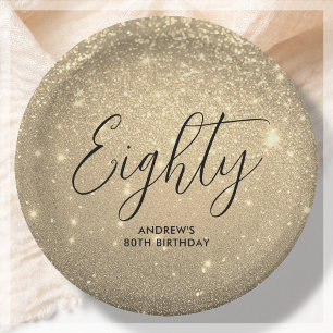 Elegant Gold Milestone Geburtstag Pappteller