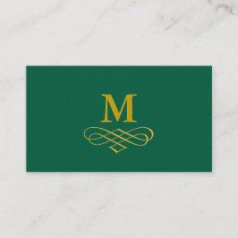 Elegant Gold Monogram and Calligraphy Visitenkarte