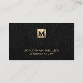 Elegant Gold Monogram Attorney at Law Visitenkarte