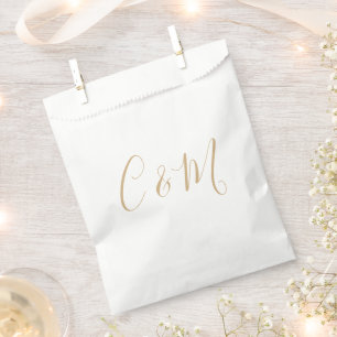 Elegant Gold Monogram Wedding Geschenktütchen
