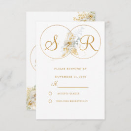 Elegant Gold Monogram Wedding RSVP
