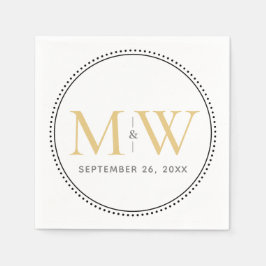 Elegant Gold Monogram Wedding Serviette