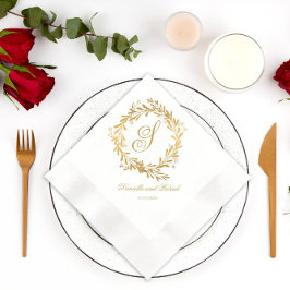 Elegant Gold Monogram Wedding Serviette