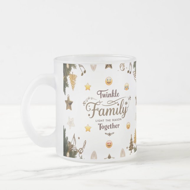 Elegant Gold Musical Twinkle Family Frosted Glass  Mattglastasse (Links)