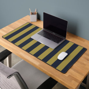 Elégant Gold & Navy Blue Vertical Stripes
