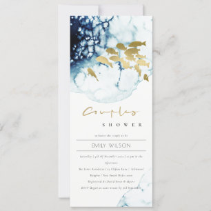 ELEGANT GOLD NAVY UNDERWASSERFISCHKUPPELDUSCHE EINLADUNG