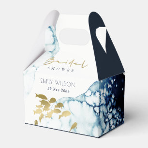 ELEGANT GOLD NAVY UNDERWATER FISH BRAUTPARTY GESCHENKSCHACHTEL